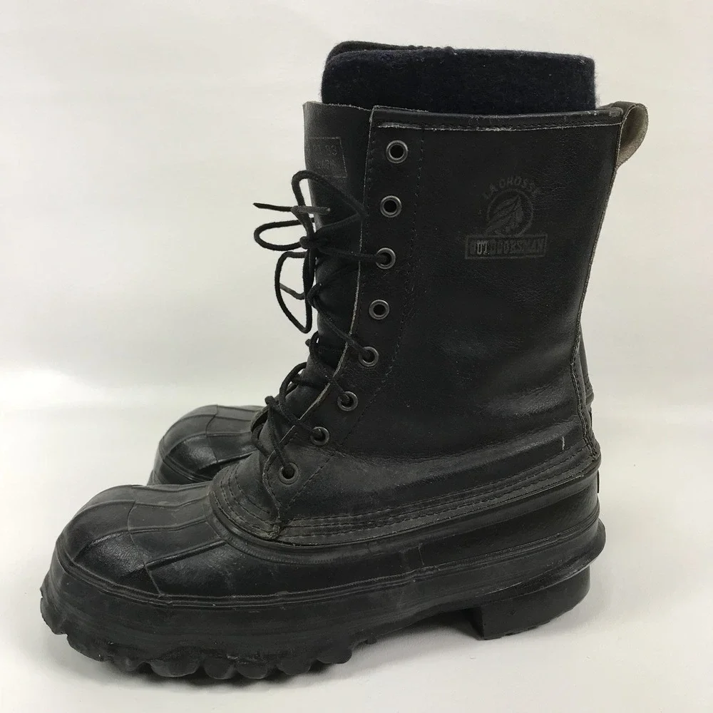 Lacrosse Outdoorsman‎ Steel Shank Mens Size 7 Waterproof Boots Work Hiking Black